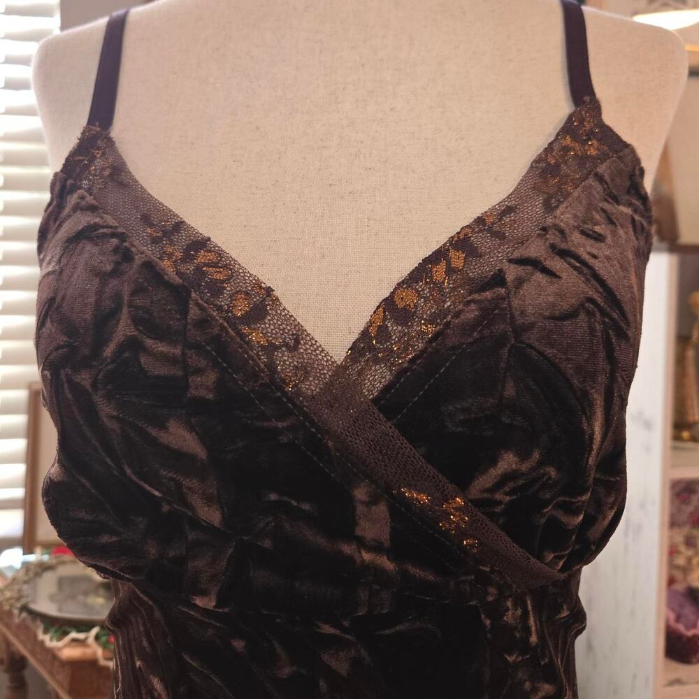 Chocolate brown byerwear crushed velvet - Picture 2 of 5